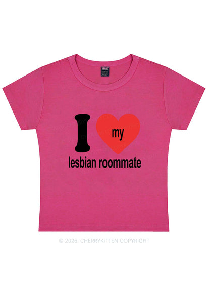 I Love My Lesbian Roommate Pride Y2K Baby Tee Cherrykitten