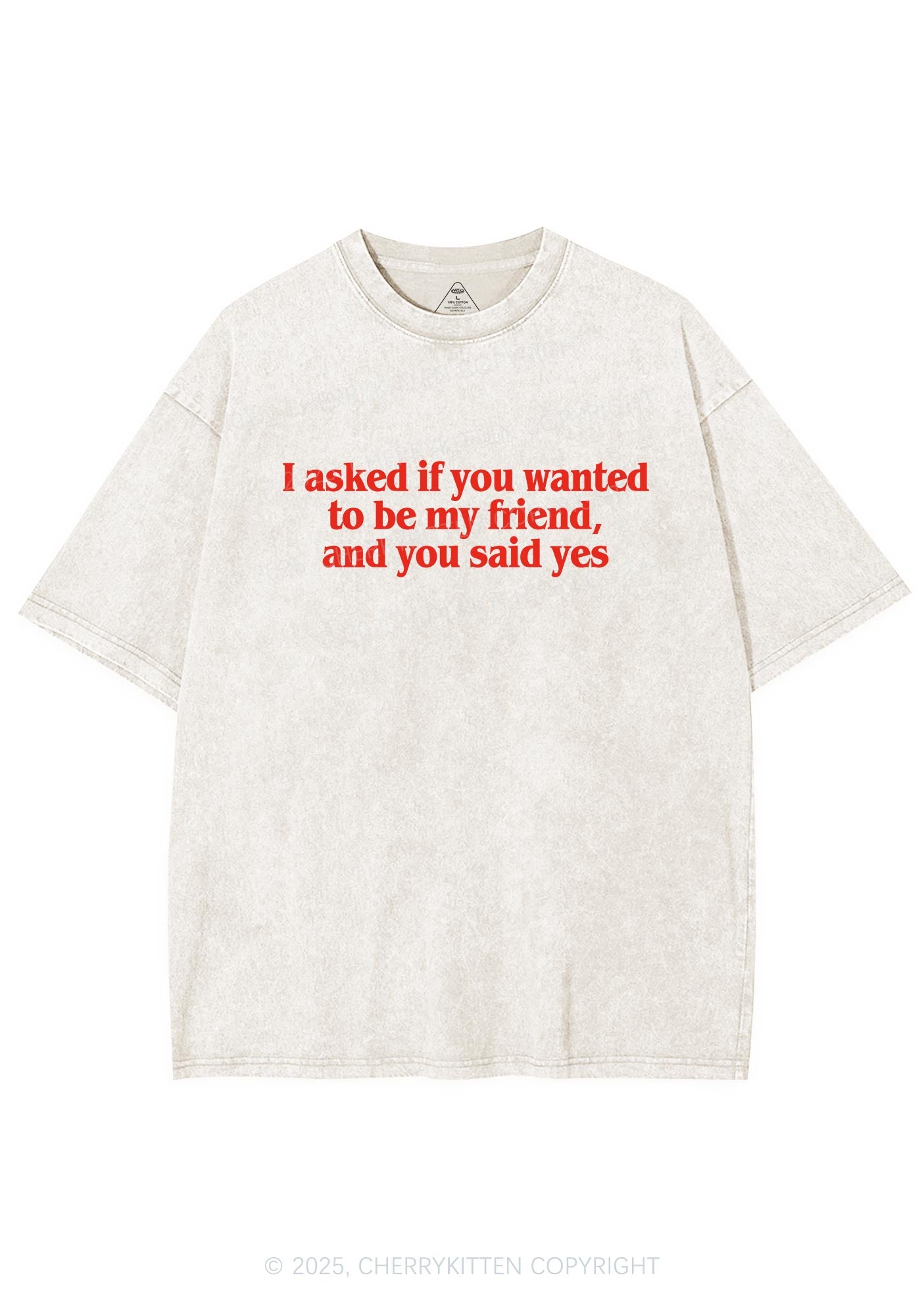 Be My Friend Y2K Shirts Washed Tee Cherrykitten