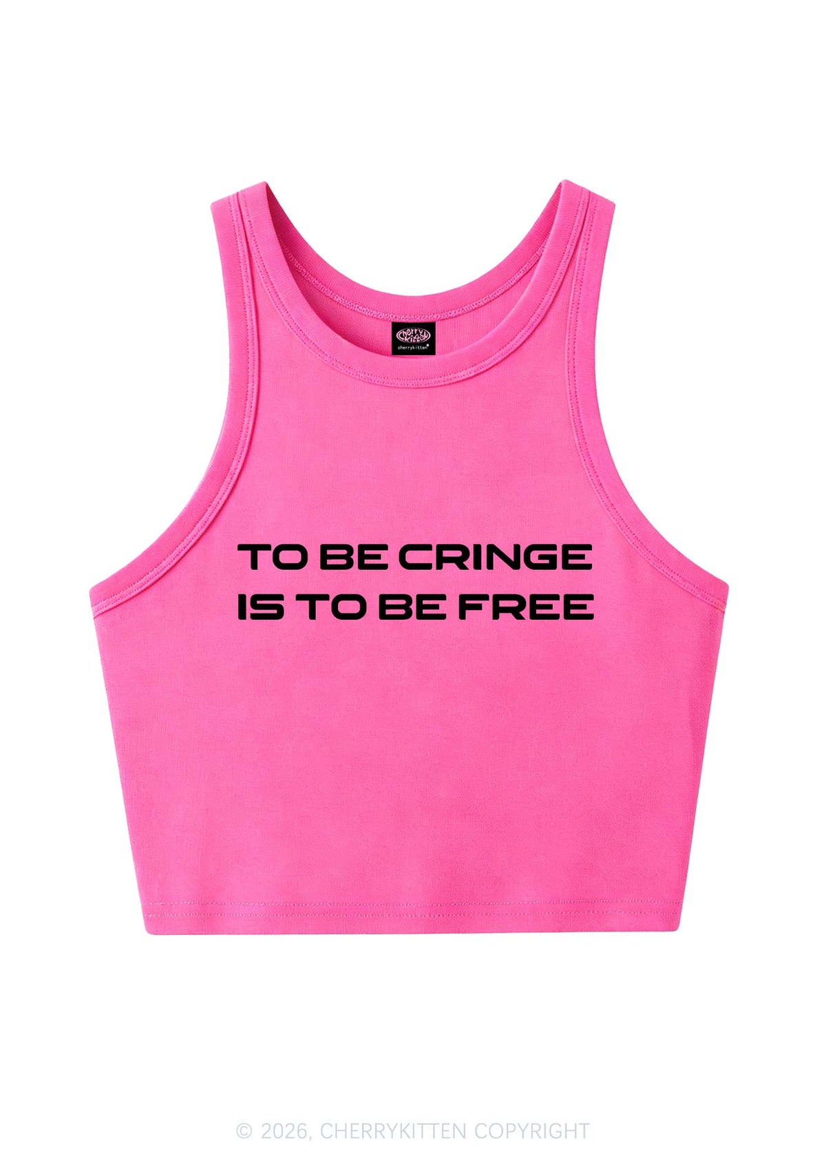 To Be Cringe Is To Be Free Y2K Crop Tank Top Cherrykitten
