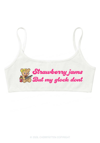 Strawberry Jams Bear Y2K Super Crop Cami Cherrykitten
