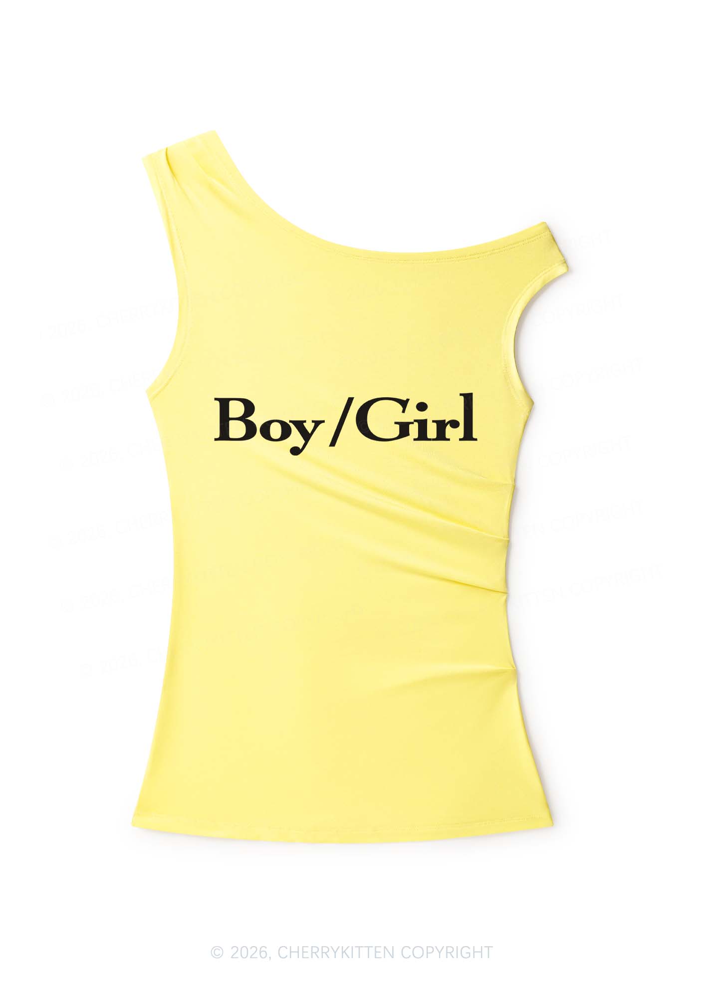 Boy Or Girl Y2K Off Shoulder Tank Top Cherrykitten
