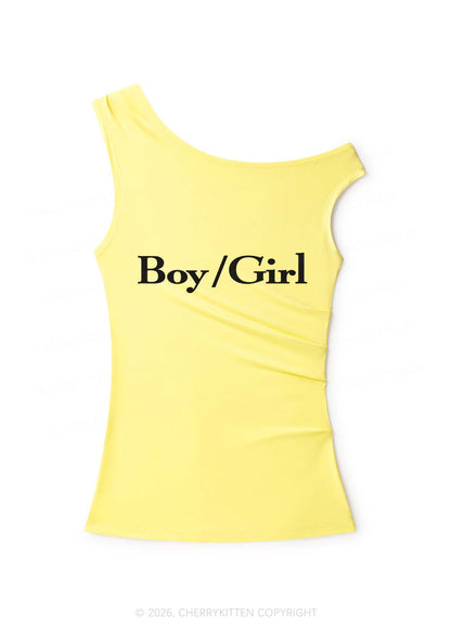 Boy Or Girl Y2K Off Shoulder Tank Top Cherrykitten