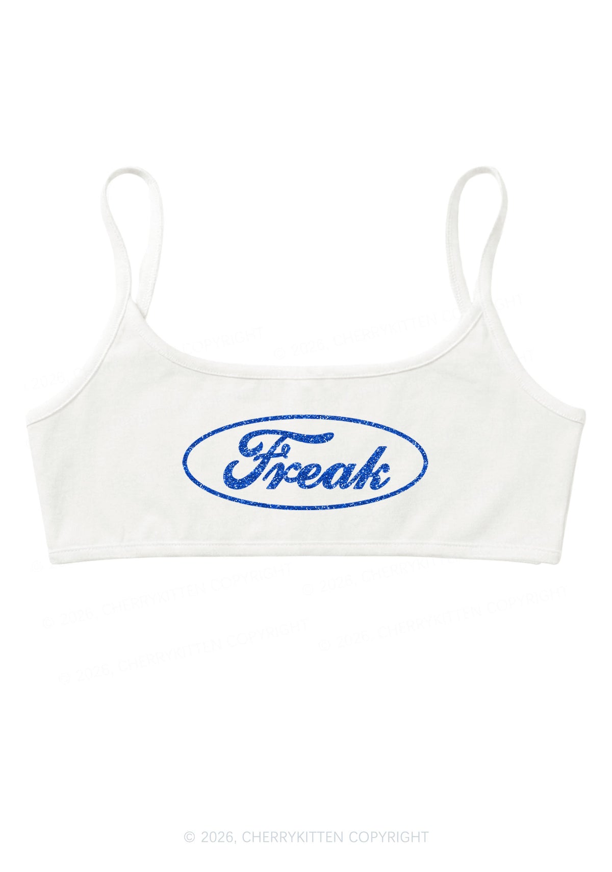 Glitter Oval Freak Y2K Super Crop Cami Cherrykitten