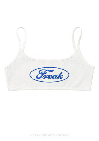 Glitter Oval Freak Y2K Super Crop Cami Cherrykitten