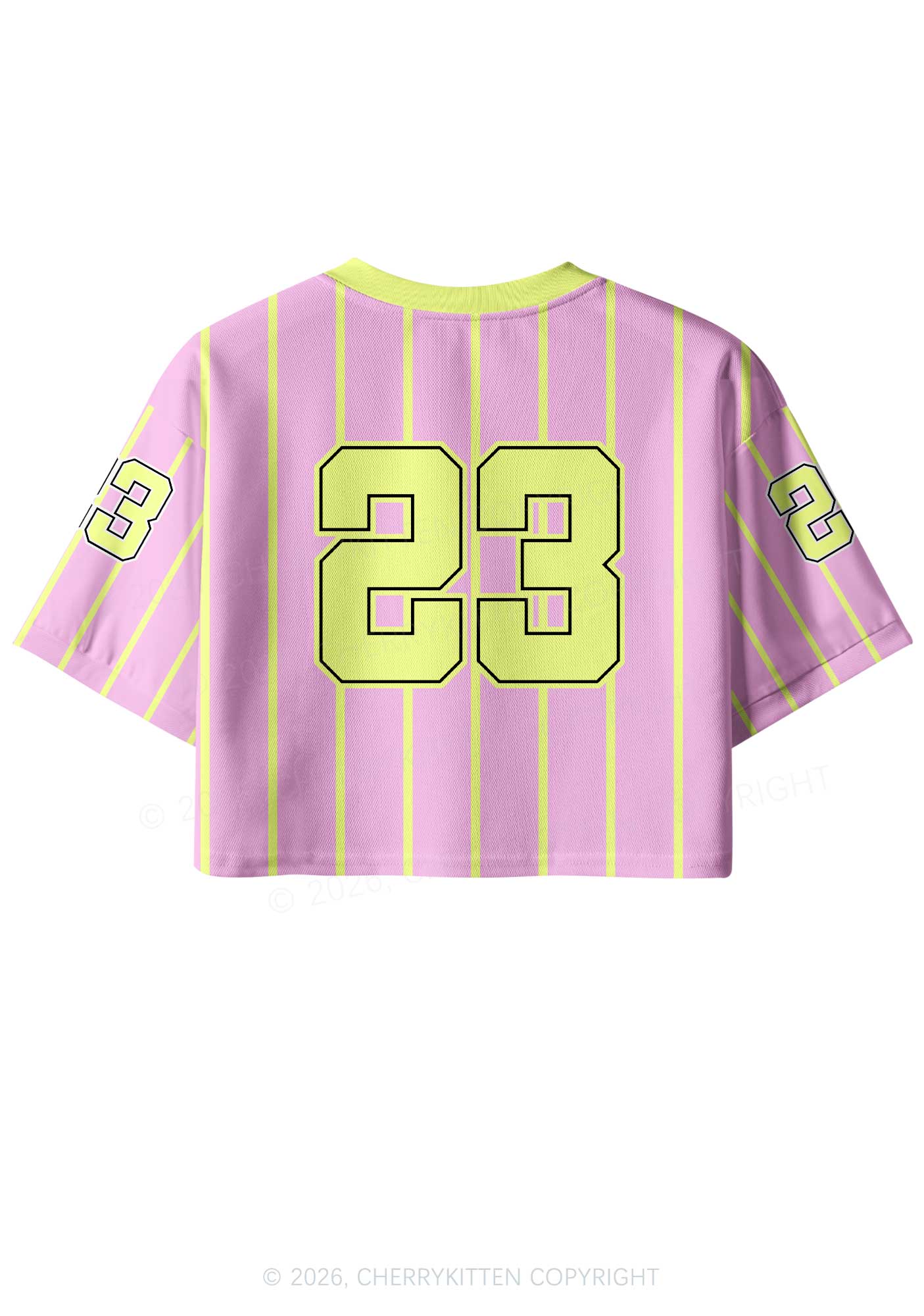Pale Yellow Girl Kisser Pride Y2K Crop Sport Jersey Shirts Cherrykitten