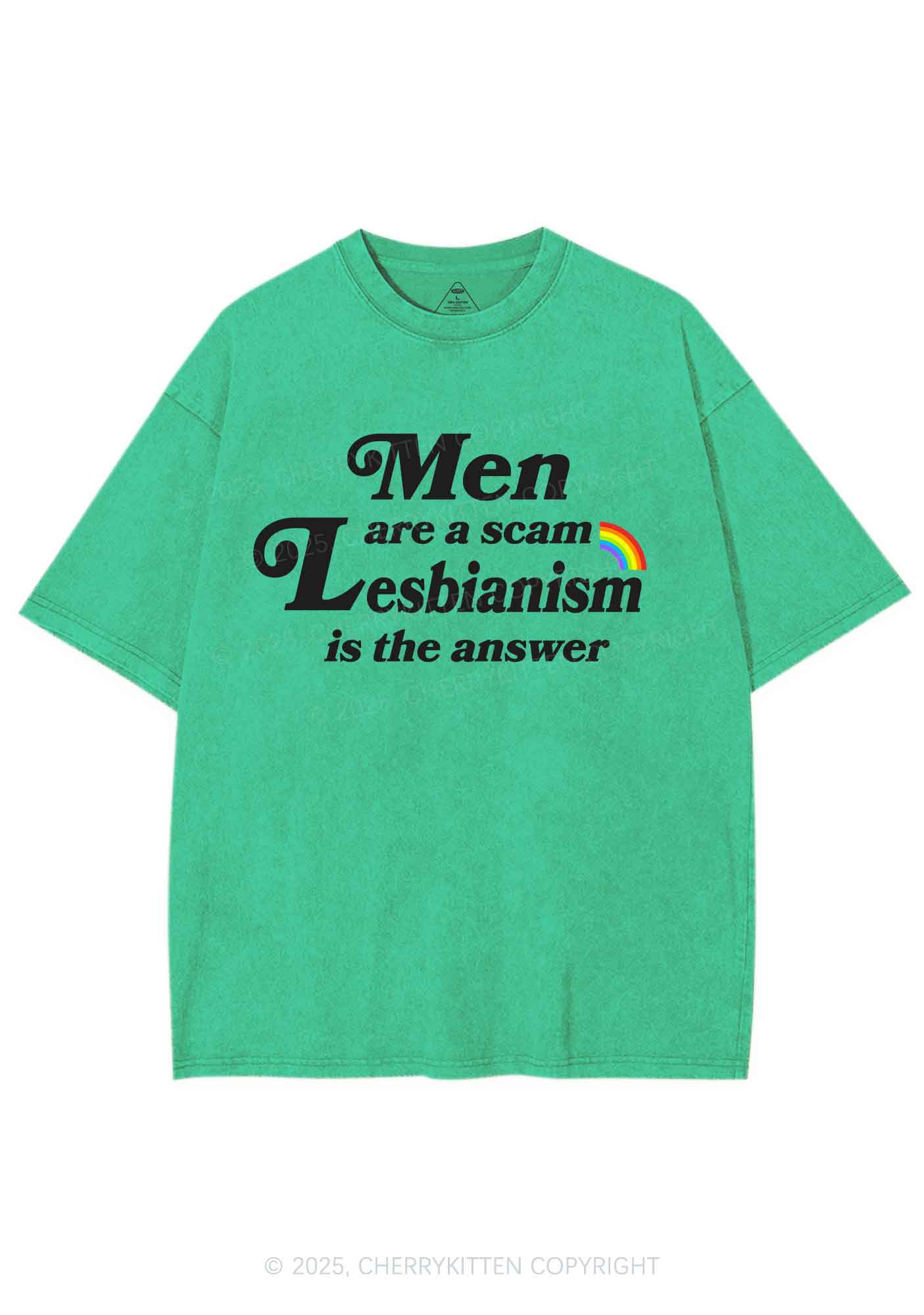 Men Lesbianism Y2K Shirts Washed Tee Cherrykitten