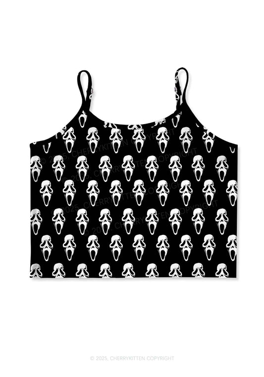 Halloween Spooky Ghost Y2K Print Cami Crop Top Cherrykitten