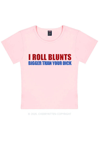 Glitter I Roll Blunts Y2K Baby Tee Cherrykitten
