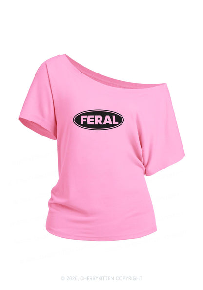 Feral Y2K Off Shoulder Tee Cherrykitten