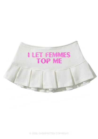 Glitter I Let Femmes Top Me Pride Y2K Mini Pleated Skirts Cherrykitten