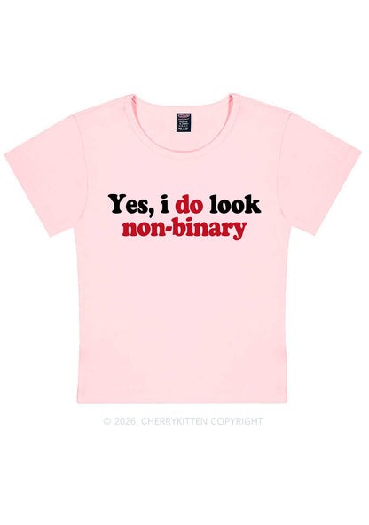 I Do Look Nonbinary Pride Y2K Baby Tee Cherrykitten