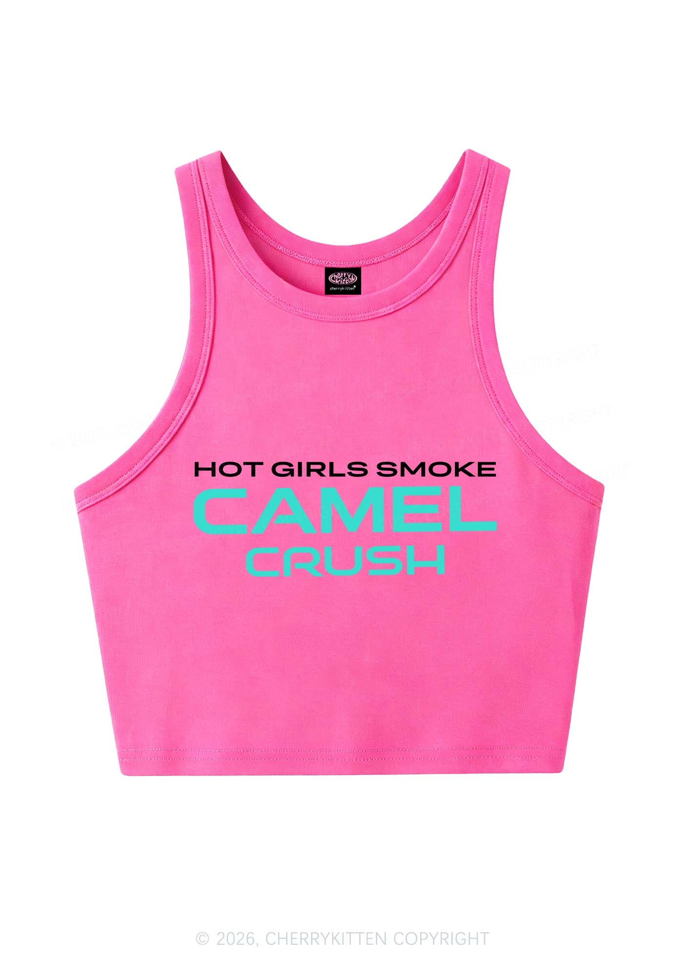 Hot Girls Smoke Mint Y2K Crop Tank Top Cherrykitten