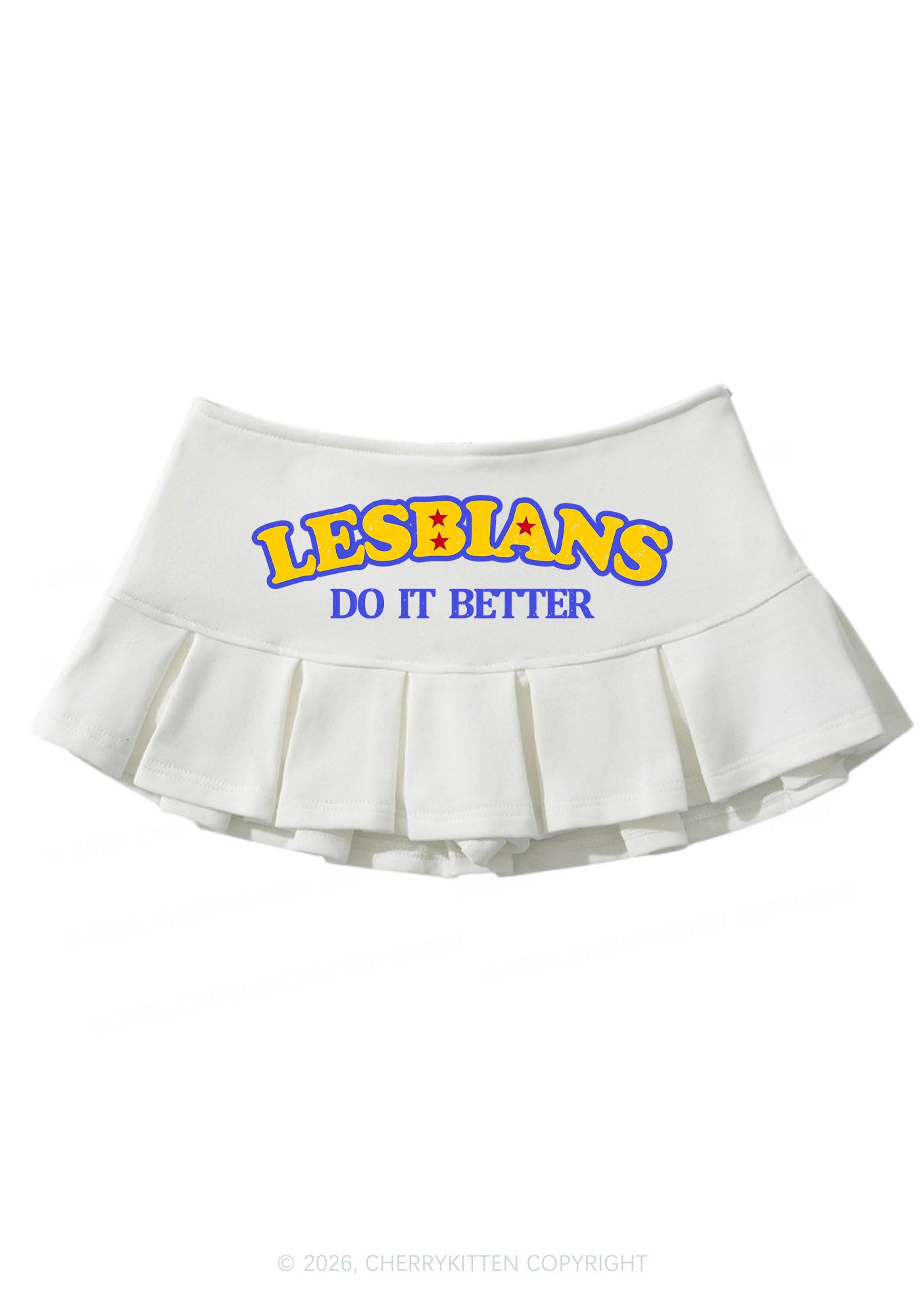 Lesbians Do It Better Pride Y2K Mini Pleated Skirts Cherrykitten