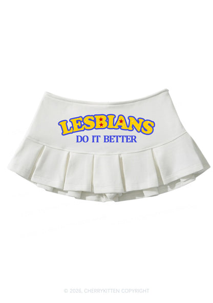 Lesbians Do It Better Pride Y2K Mini Pleated Skirts Cherrykitten