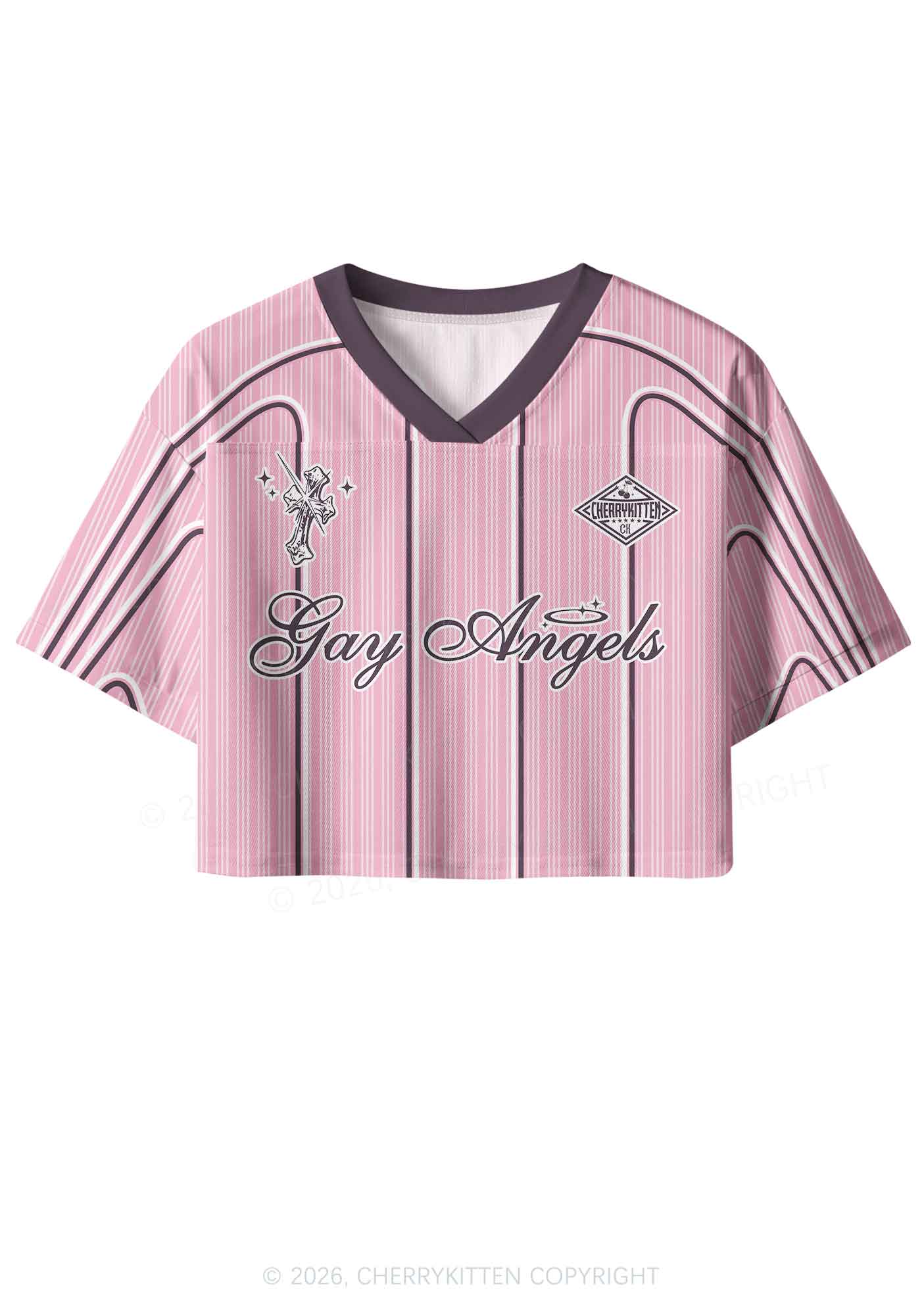 Gay Angels Pride Y2K Crop Sport Jersey Shirts Cherrykitten