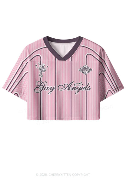 Gay Angels Pride Y2K Crop Sport Jersey Shirts Cherrykitten