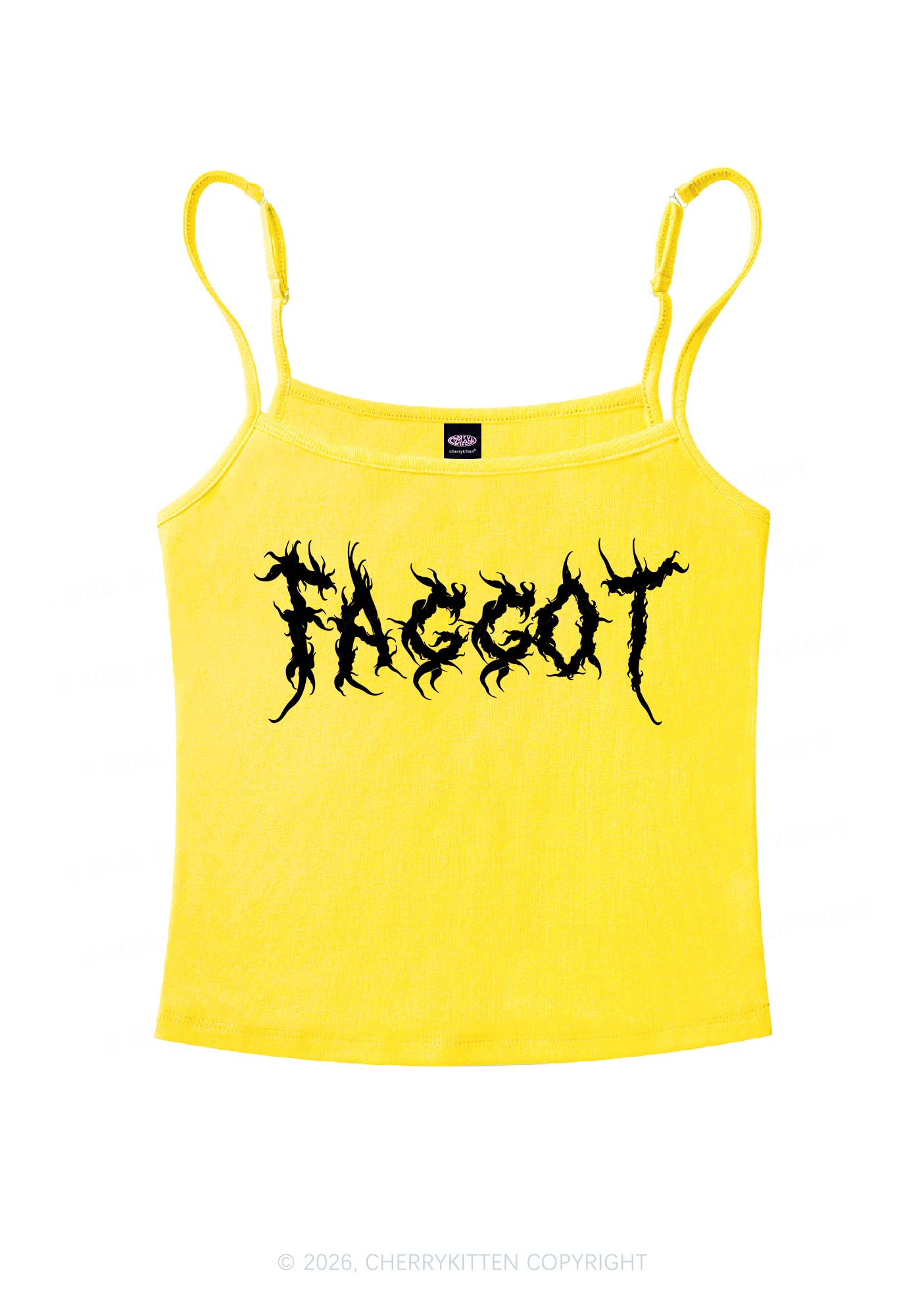 Punk Faggot Pride Y2K Spaghetti Strap Cami Cherrykitten