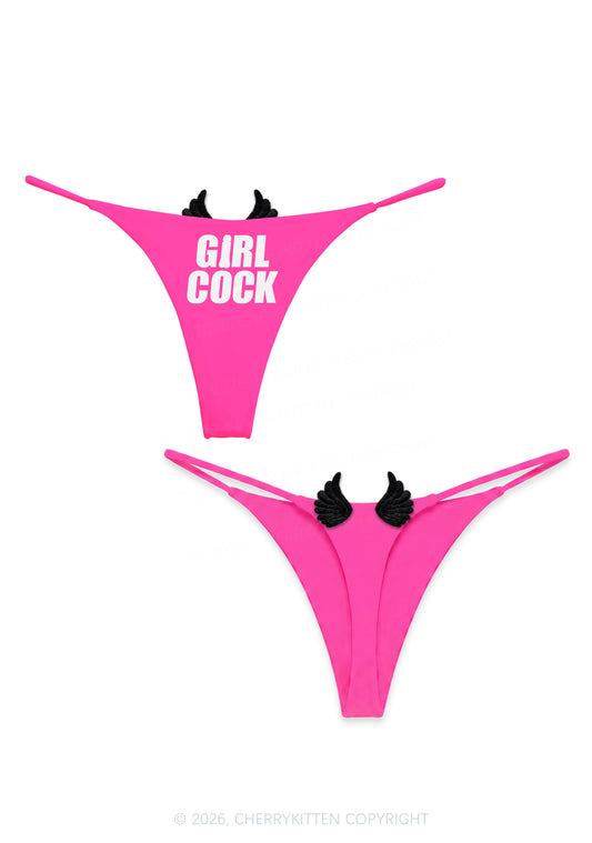 Girl Cock Y2K Goth Angel Wings Bikini String Thong Cherrykitten