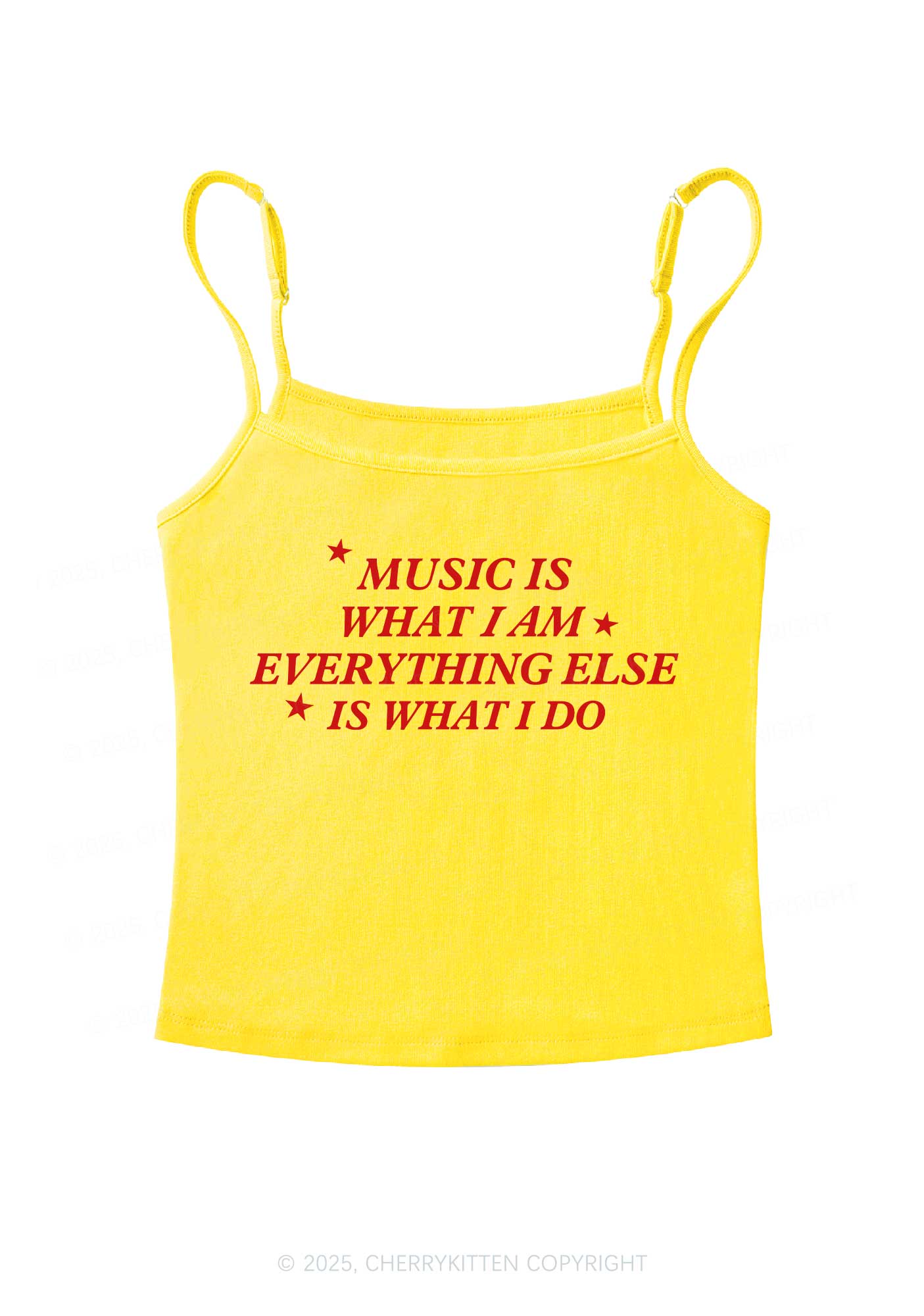 Music Is What I Am Y2K Spaghetti Strap Cami Cherrykitten