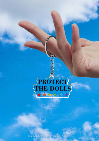 Protect The Dolls Pride 1Pc Y2K Keychain Cherrykitten