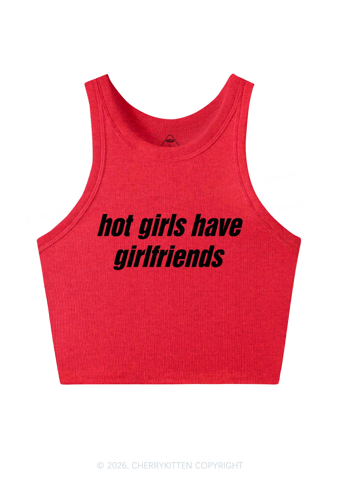Hot Girls Have Girlfriends Pride Y2K Crop Tank Top Cherrykitten
