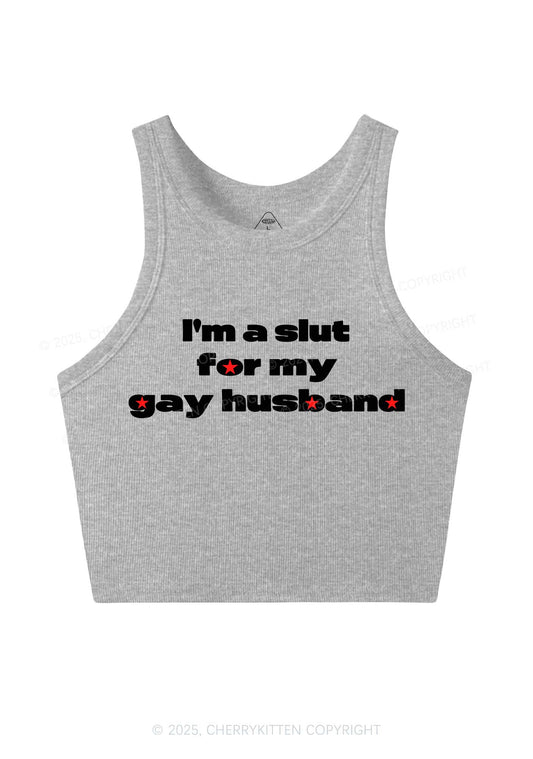 Slxt For Gay Husband Pride Y2K Crop Tank Top Cherrykitten
