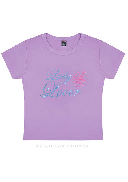 Rhinestone Lady Lover Pride Y2K Baby Tee Cherrykitten