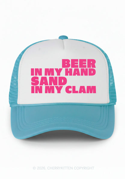 Beer In My Hand Y2K Colorblock Trucker Hat Cherrykitten