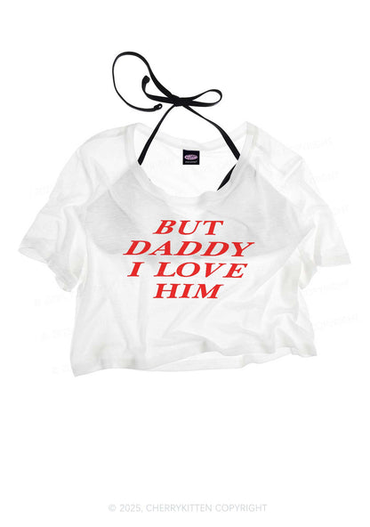 But Daddy I Love Him Pride Y2K Sheer Crop Tee Cherrykitten