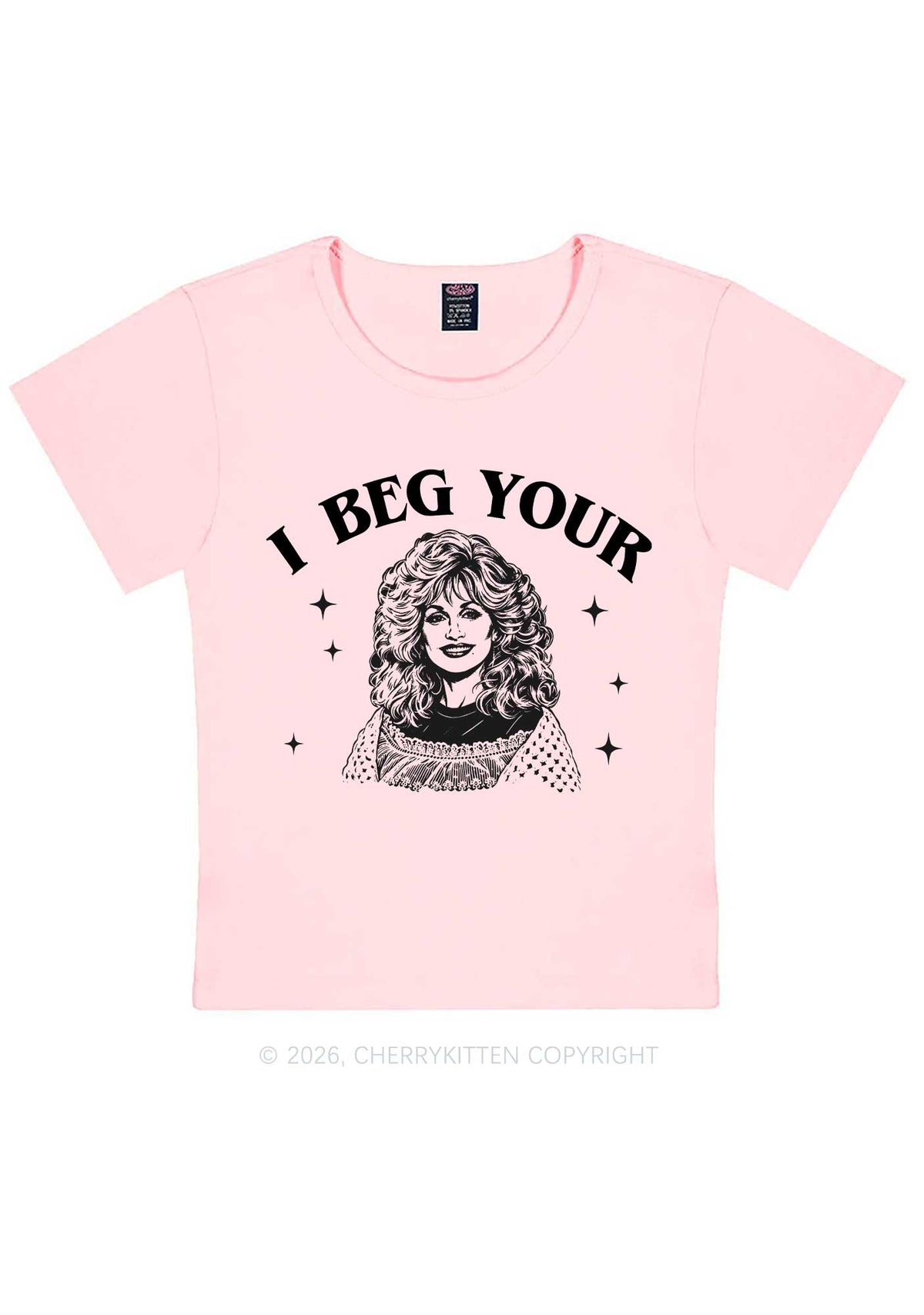 I Beg Your DP Y2K Baby Tee Cherrykitten