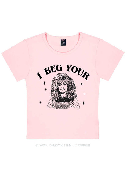 I Beg Your DP Y2K Baby Tee Cherrykitten