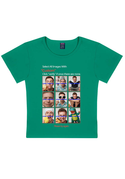 Custom Photo Verification Code Y2K Baby Tee Cherrykitten