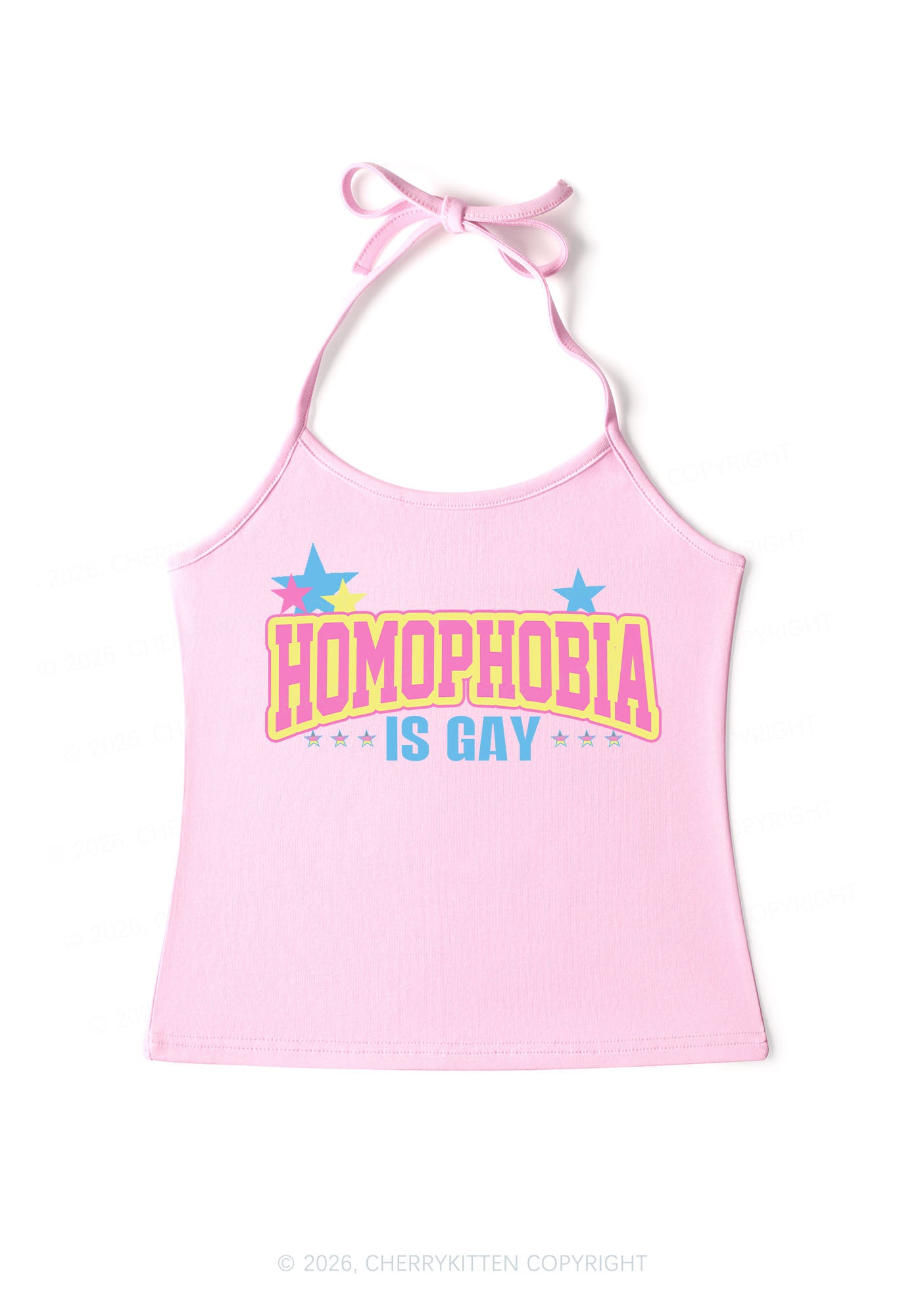 Homophobia Is Gay Pride Y2K Halter Neck Cami Cherrykitten