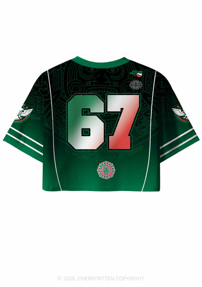 Custom Mexican Heritage Tribal Y2K Crop Sport Jersey Shirts Cherrykitten