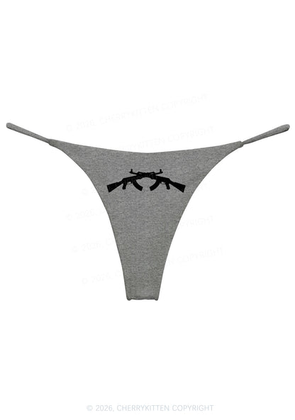 Crossed Weapon Silhouette Y2K Bikini String Thong Cherrykitten