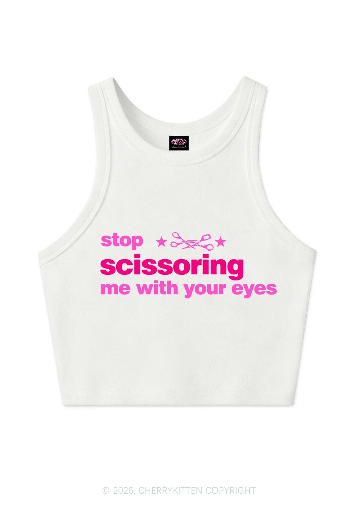 Stop Scissoring Me Pride Y2K Crop Tank Top Cherrykitten