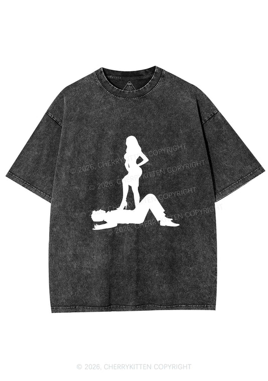 Dominant Lady Silhouette Y2K Shirts Washed Tee Cherrykitten