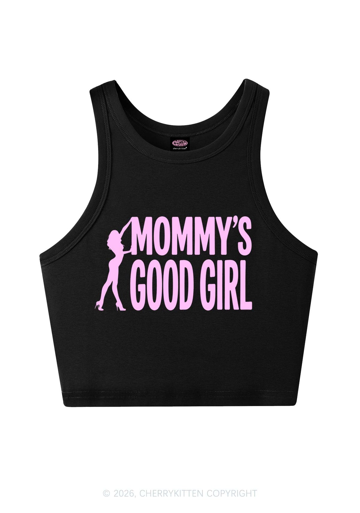Mommys Good Girl Y2K Crop Tank Top Cherrykitten