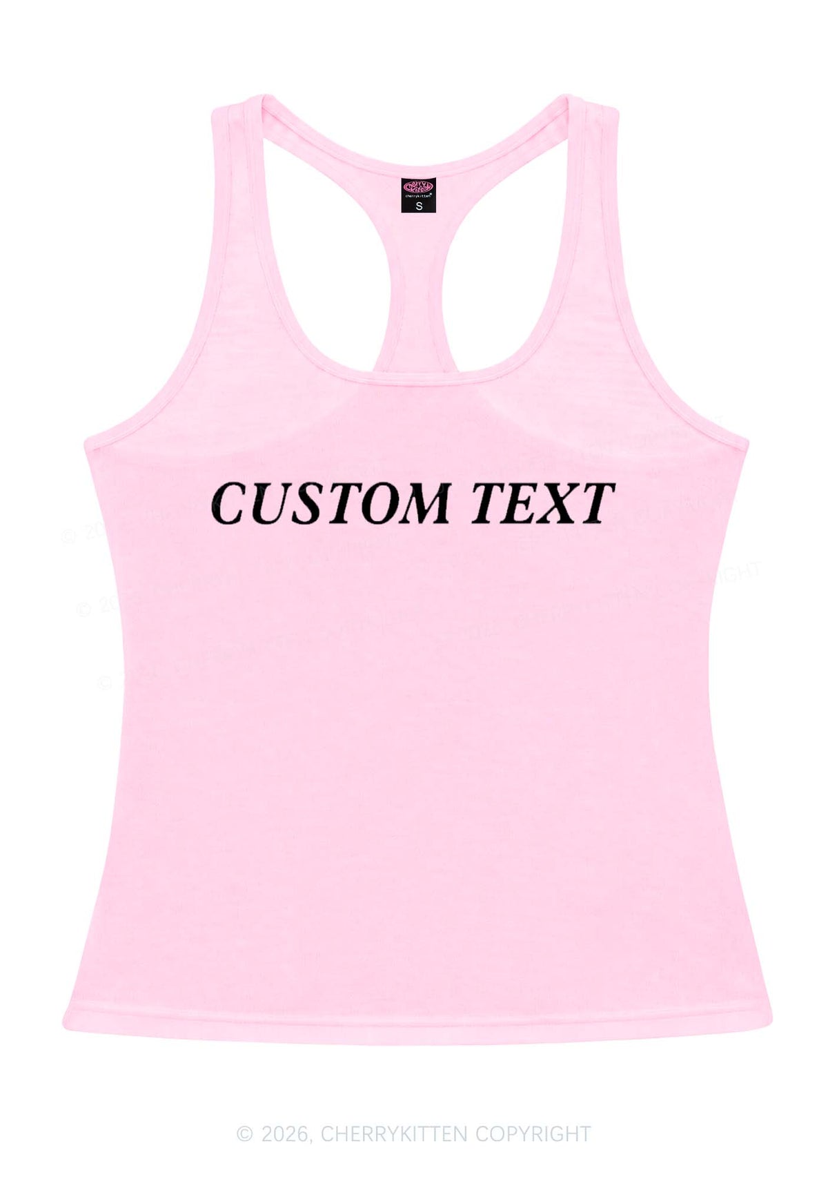 Custom Text Y2K Women Racerback Tank Top Cherrykitten