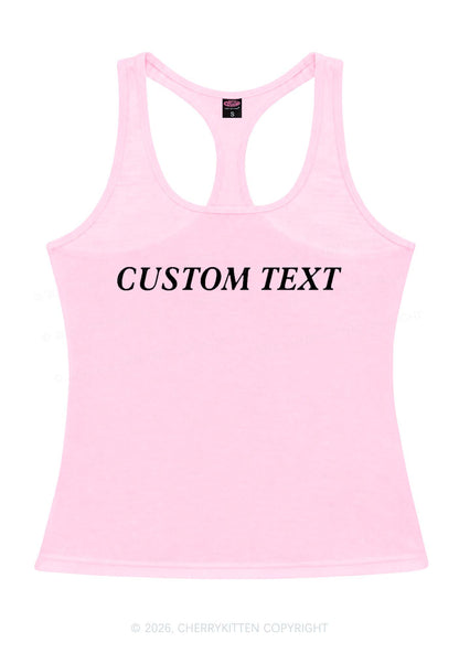 Custom Text Y2K Women Racerback Tank Top Cherrykitten
