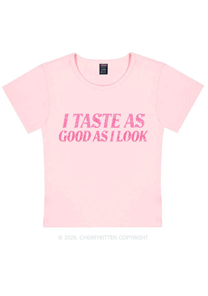 Glitter I Taste Good Y2K Baby Tee Cherrykitten