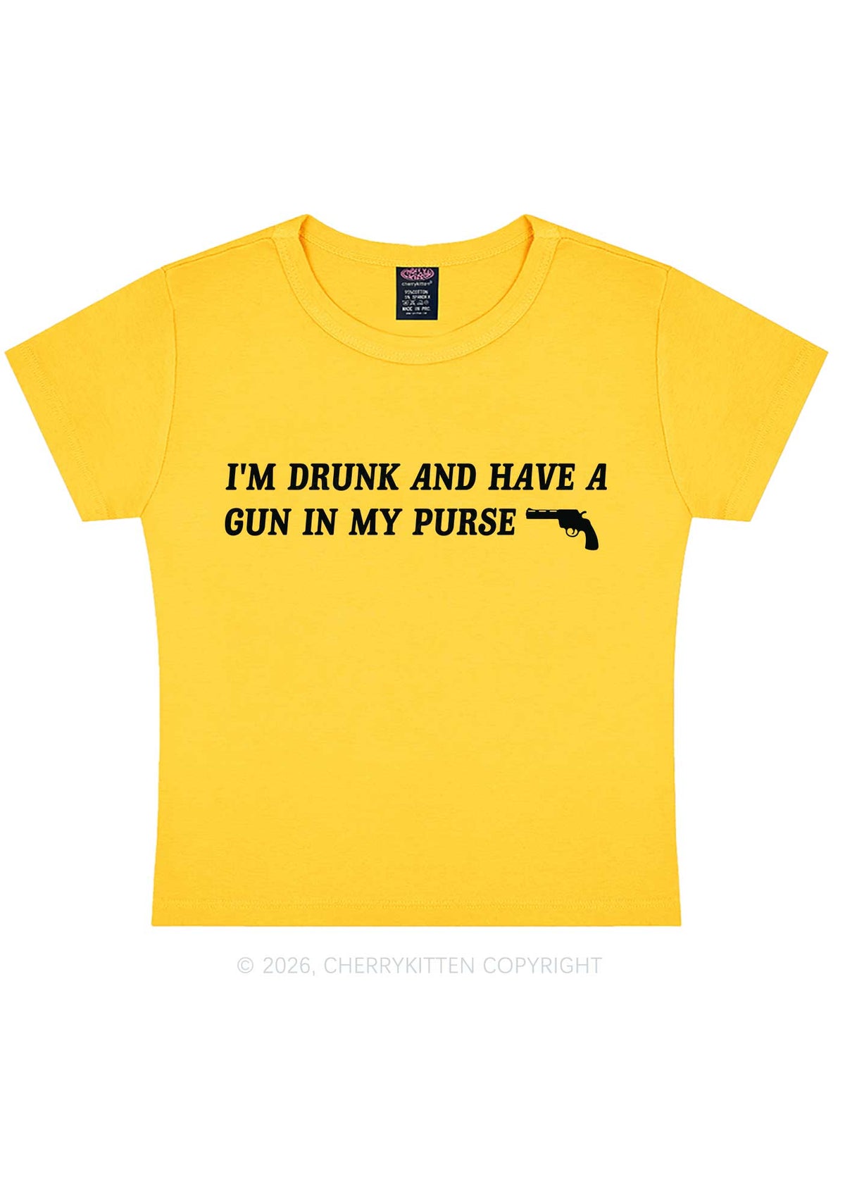 Im Drunk Y2K Baby Tee Cherrykitten