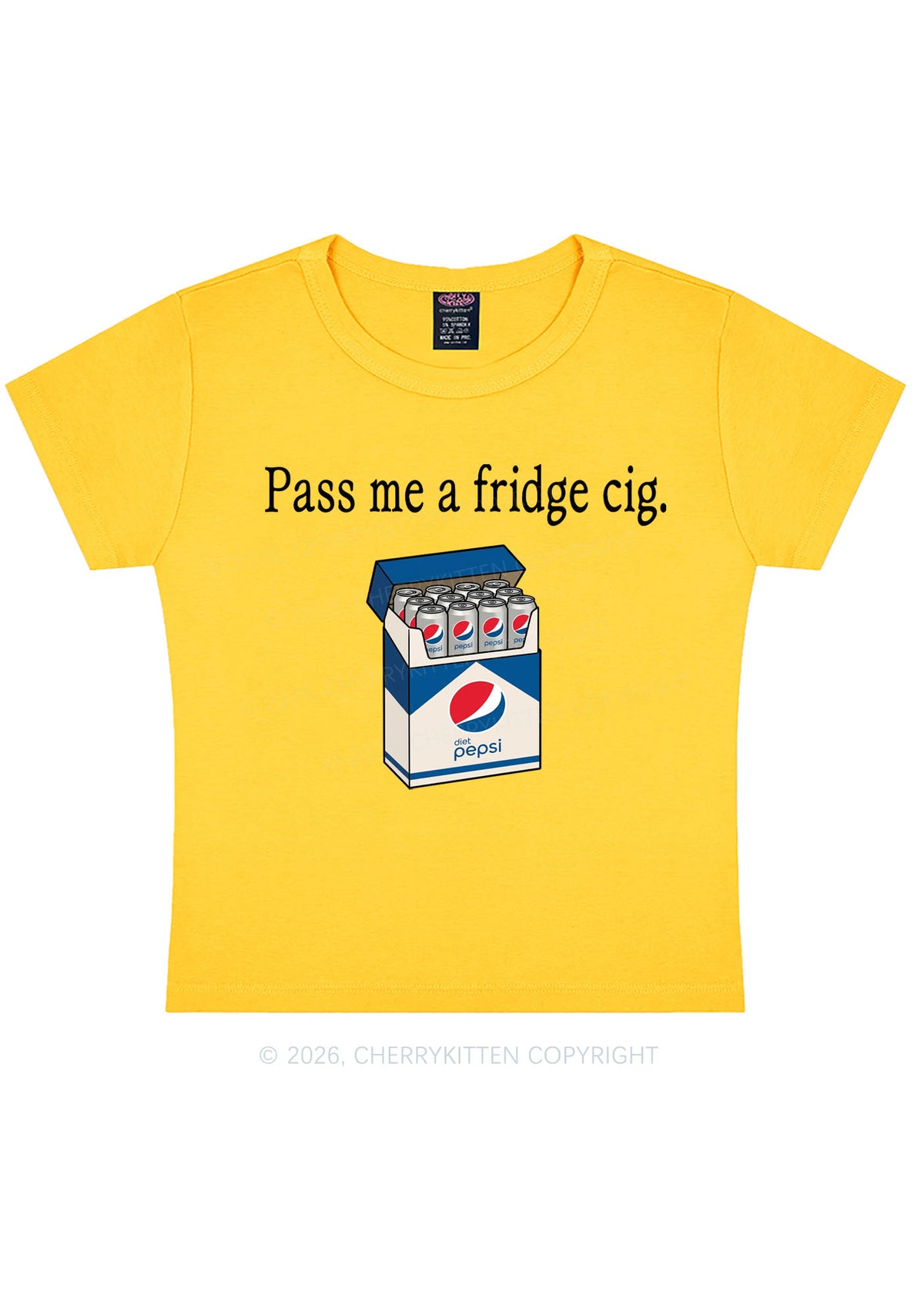 Pass Me A Fridge Cig Blue Drinks Y2K Baby Tee Cherrykitten