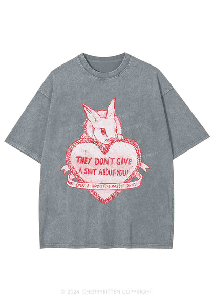 They Don't Give A Shxt About You Y2K Washed Tee Cherrykitten