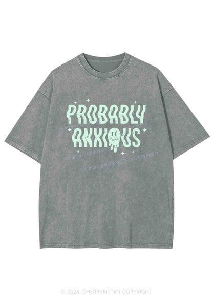Probably Anxious Grimace Y2K Washed Tee Cherrykitten
