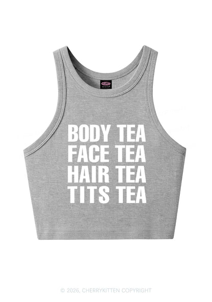Body Face Hair Txts Tea Y2K Crop Tank Top Cherrykitten