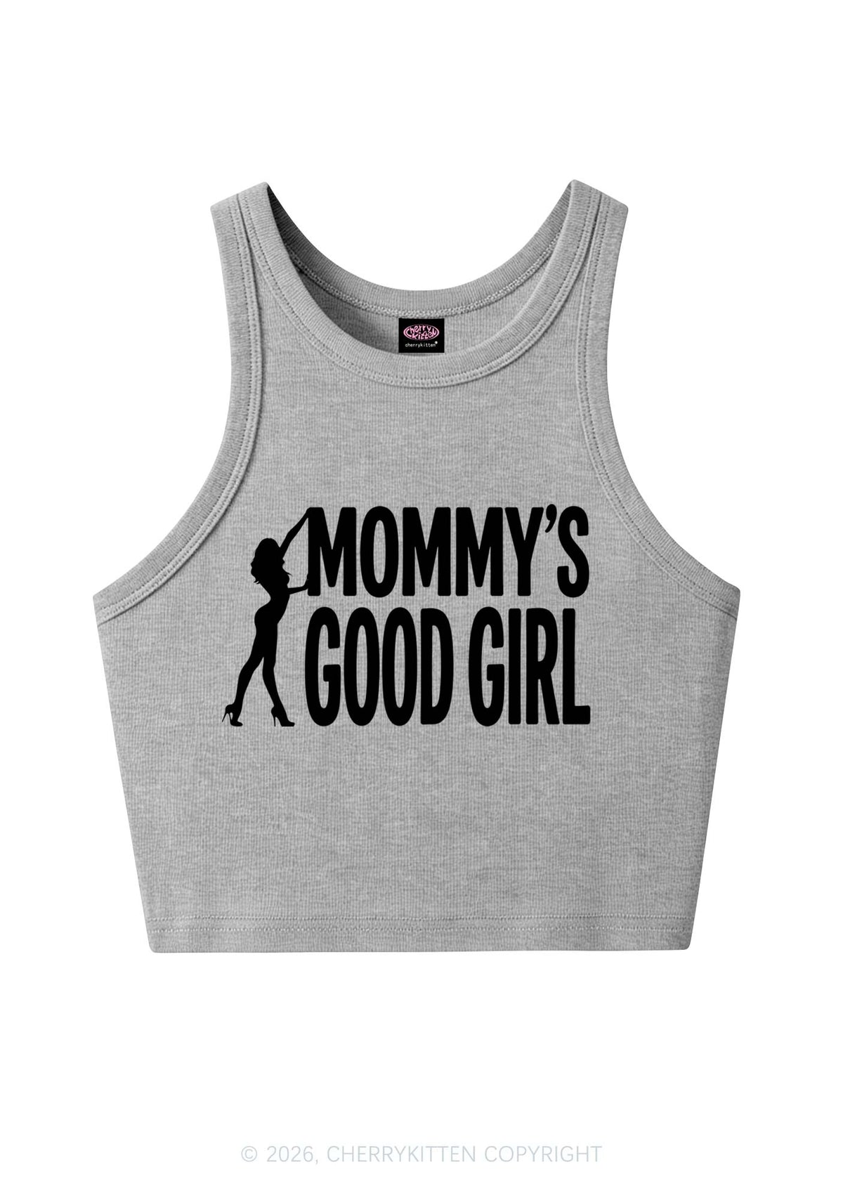 Mommys Good Girl Y2K Crop Tank Top Cherrykitten