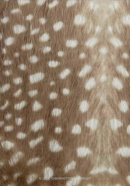 Deer Texture Y2K Print Long Sleeve Pajama Set Cherrykitten