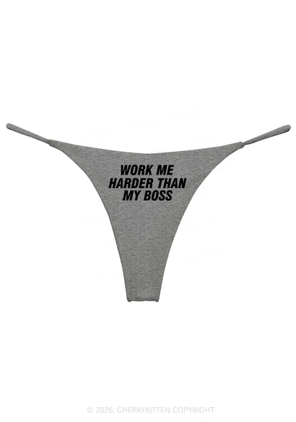 Work Me Harder Than Boss Y2K Bikini String Thong Cherrykitten