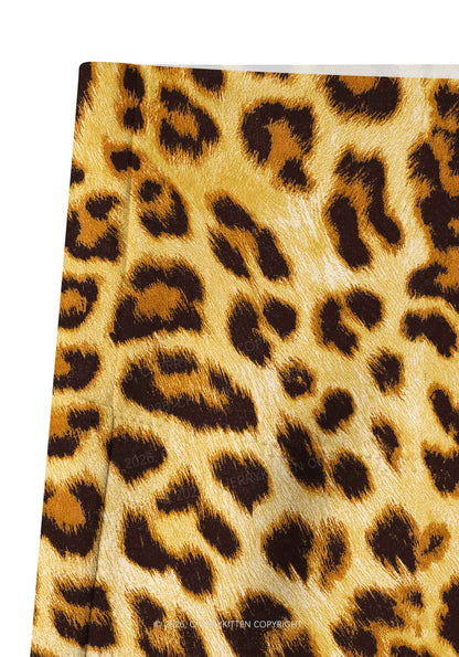 Cxxt Leopard Y2K Print Gym Shorts Cherrykitten